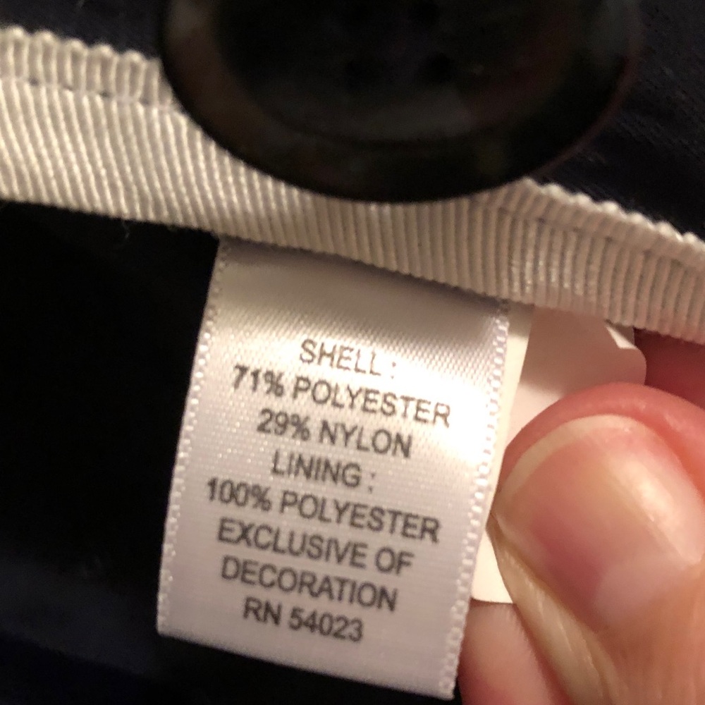 Banana Republic Navy Trench Coat with White Trim Size L - Picture 6 of 7